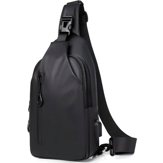 Versatile Crossbody Bag with Water-Resistant Fabric & USB Port