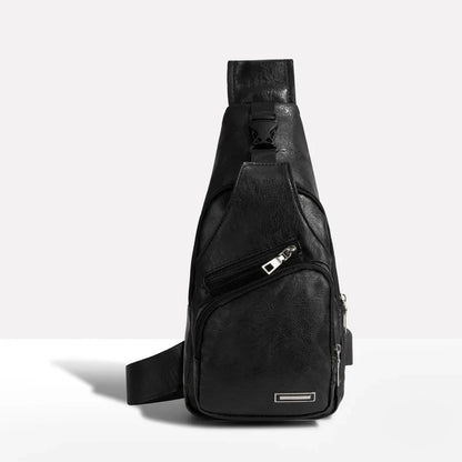Stylish Crossbody Bag with Secure Closure and Charging Port