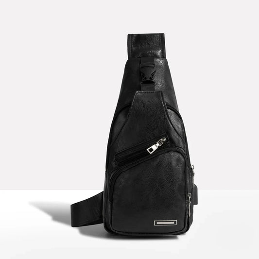 Stylish Crossbody Bag with Secure Closure and Charging Port
