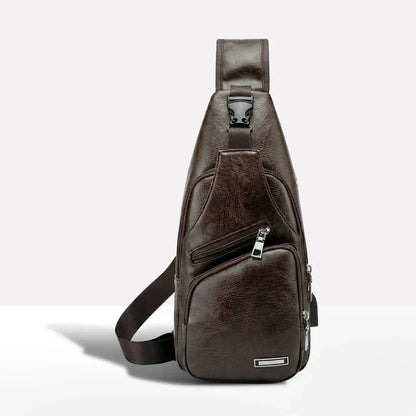 Stylish Crossbody Bag with Secure Closure and Charging Port
