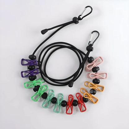 Compact Travel Clothesline with Adjustable Cord and Steel Hooks