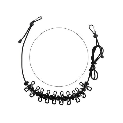 Compact Travel Clothesline with Adjustable Cord and Steel Hooks