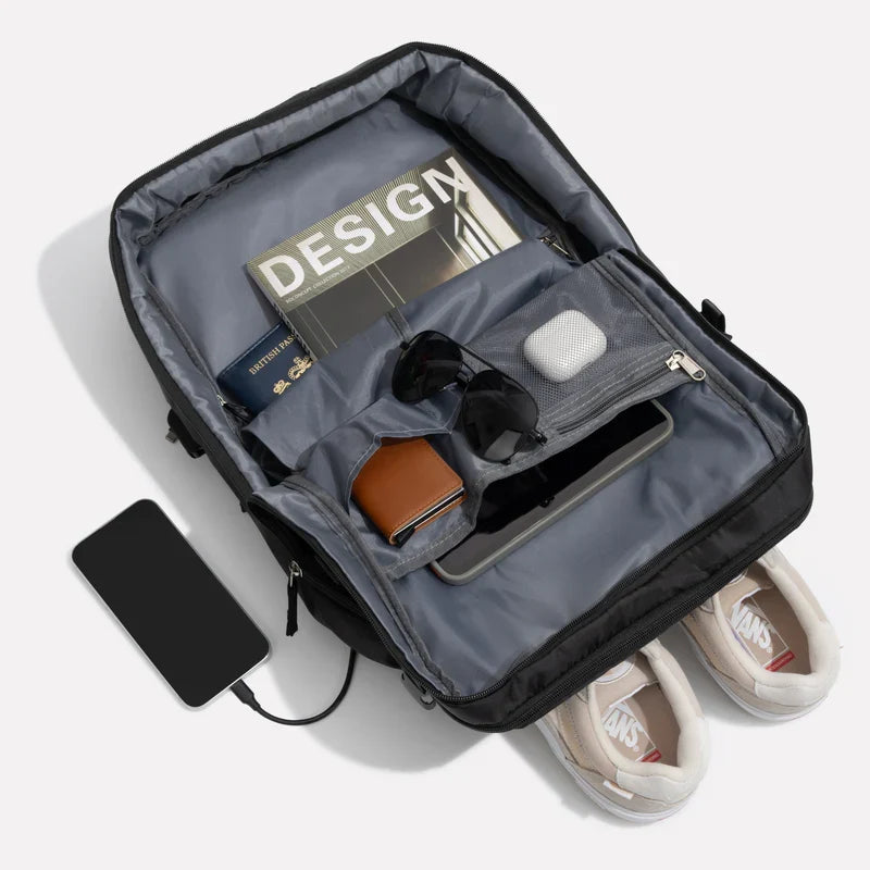 Versatile Travel Backpack with Expandable Flat Packing Design