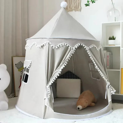 Cozy Play Haven Tent with Cotton Fabric and Wooden Frame