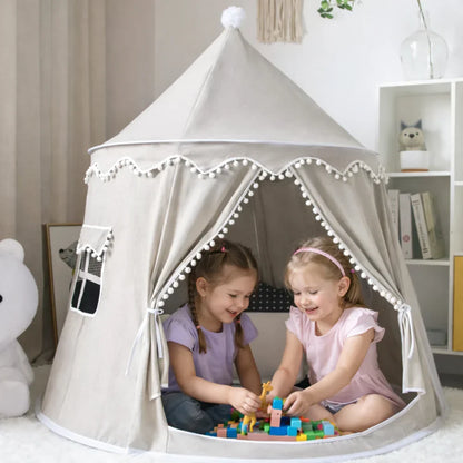 Cozy Play Haven Tent with Cotton Fabric and Wooden Frame
