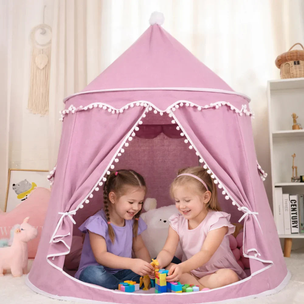 Cozy Play Haven Tent with Cotton Fabric and Wooden Frame