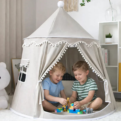 Cozy Play Haven Tent with Cotton Fabric and Wooden Frame