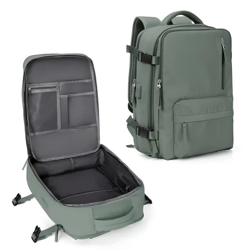 Versatile Travel Backpack with Expandable Flat Packing Design