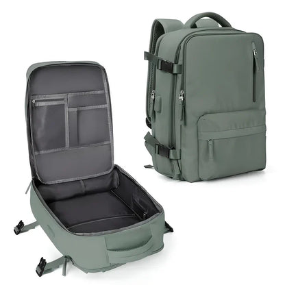 Versatile Travel Backpack with Expandable Flat Packing Design