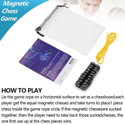 Travel-Friendly Magnetic Chess Set with Compact Folding Board