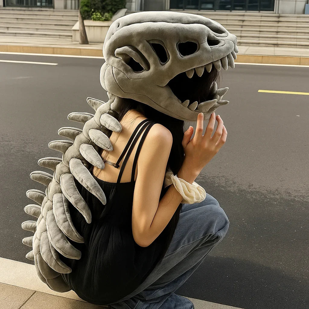 Cozy T-Rex Skeleton Outfit for Kids with Adjustable Fit