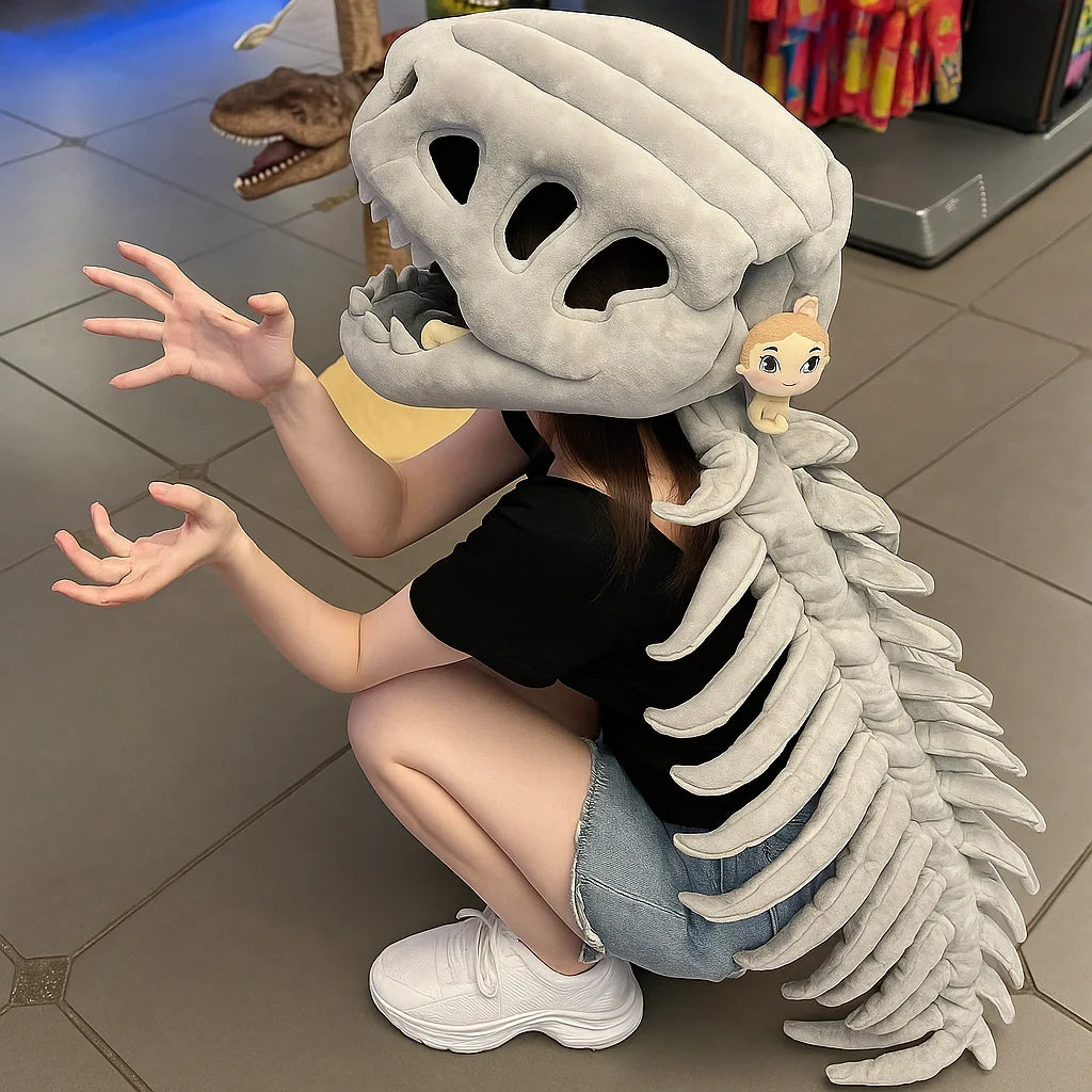 Cozy T-Rex Skeleton Outfit for Kids with Adjustable Fit