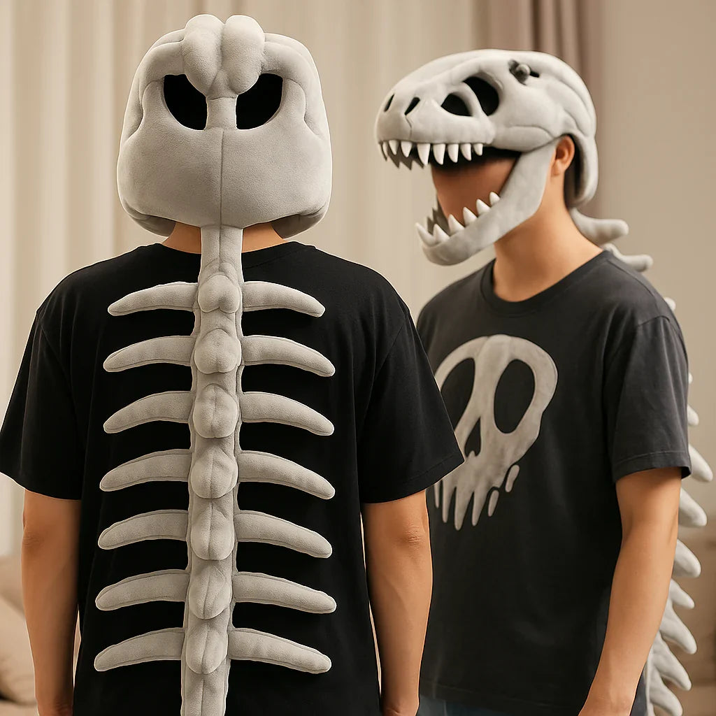 Cozy T-Rex Skeleton Outfit for Kids with Adjustable Fit