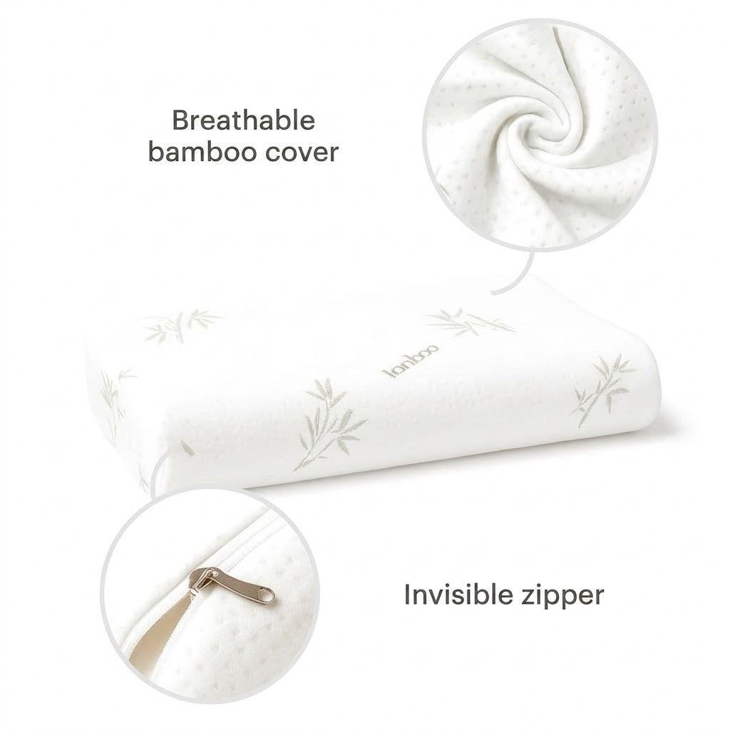 Ergonomic Bamboo Fiber Neck Support Pillow