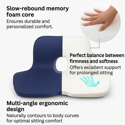 Ergonomic Memory Foam Seat & Back Support Cushion Set