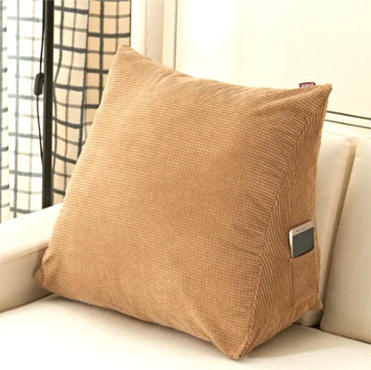Ergonomic Triangle Support Pillow with Corduroy Cover