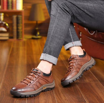 Crafted Comfort: Leather Men's Supportive Casual Footwear