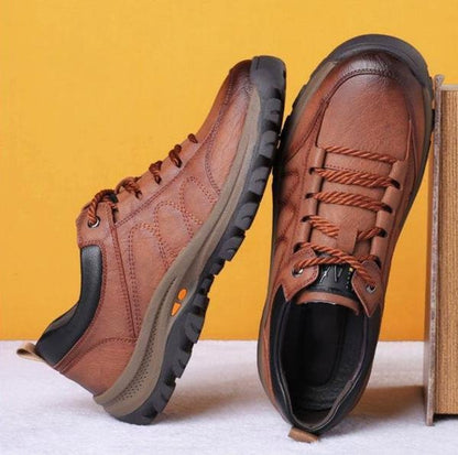 Crafted Comfort: Leather Men's Supportive Casual Footwear