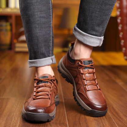Crafted Comfort: Leather Men's Supportive Casual Footwear