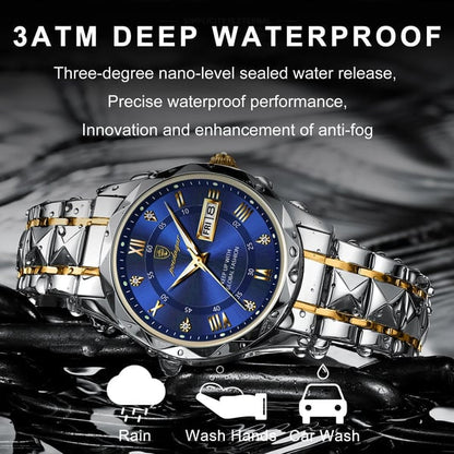 AquaElite Men's Waterproof Watch with Luminous Features