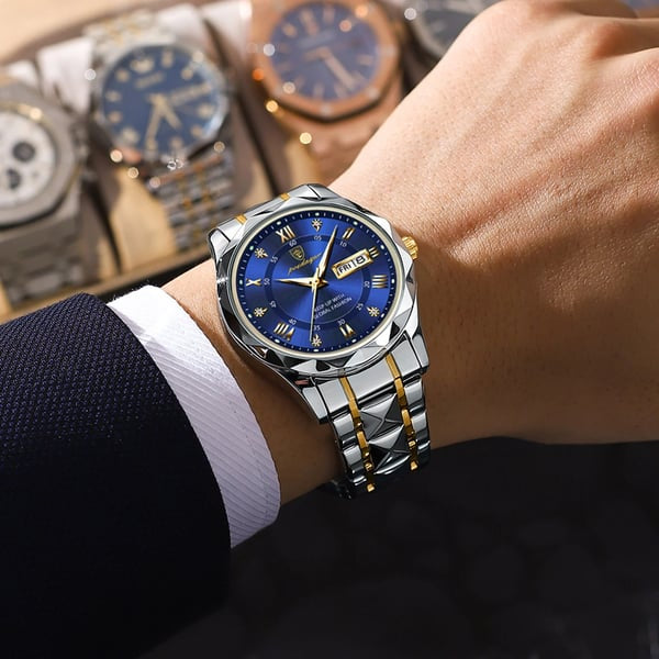 AquaElite Men's Waterproof Watch with Luminous Features