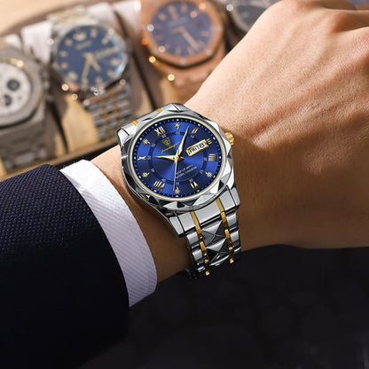 AquaElite Men's Waterproof Watch with Luminous Features