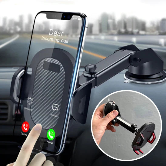 Versatile Car Smartphone Mount with Strong Suction Base