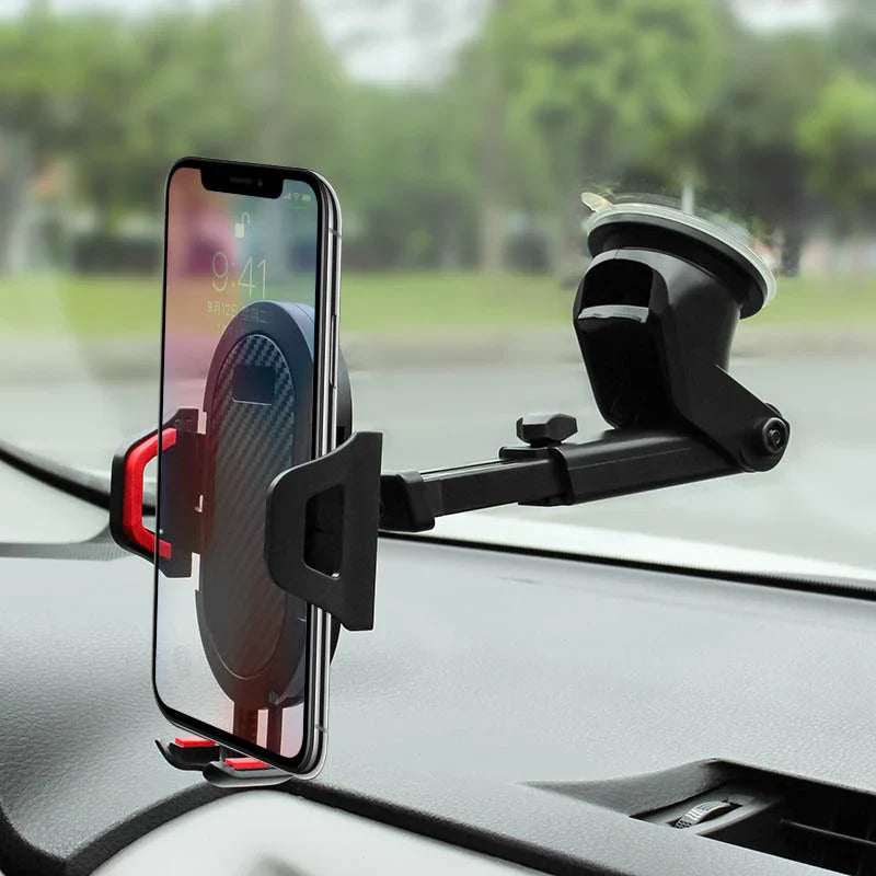 Versatile Car Smartphone Mount with Strong Suction Base