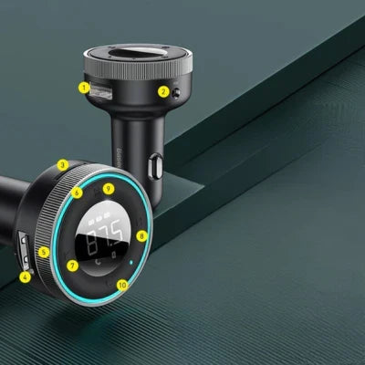 Wireless Car Audio Connector with Dual USB Charging
