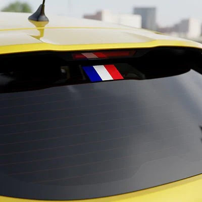 Patriotic Vehicle Emblem - Vibrant Vinyl Flag Sticker