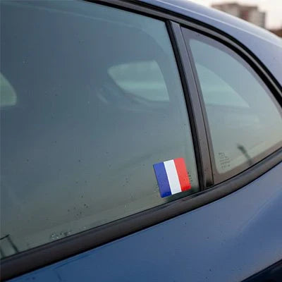 Patriotic Vehicle Emblem - Vibrant Vinyl Flag Sticker