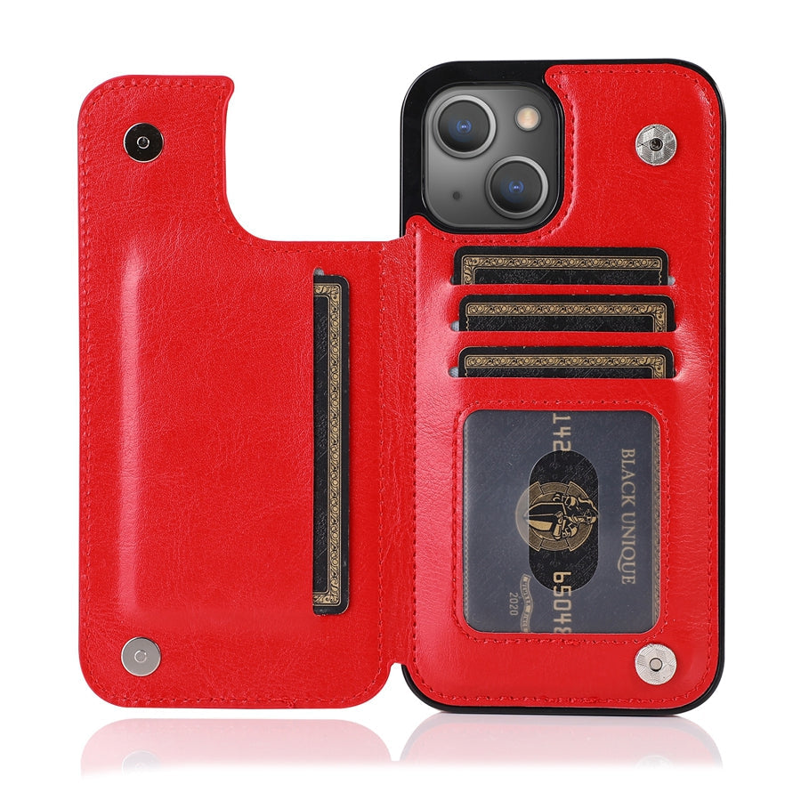 Stylish Leather Wallet Case with Card Slots and Secure Closure