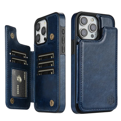 Stylish Leather Wallet Case with Card Slots and Secure Closure