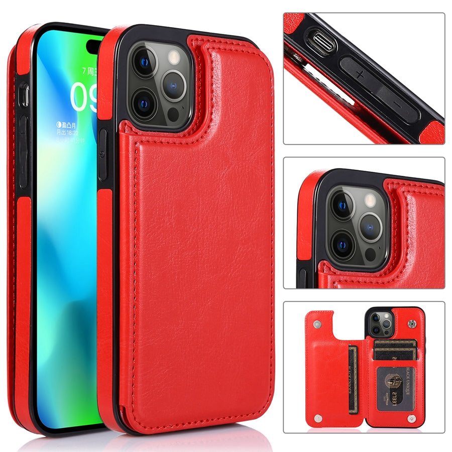 Stylish Leather Wallet Case with Card Slots and Secure Closure