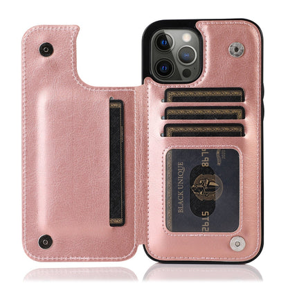 Stylish Leather Wallet Case with Card Slots and Secure Closure
