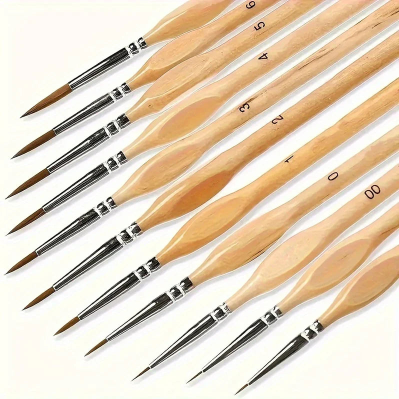 Artisan Precision Brush Set for Fine Detailing - 11 Pieces