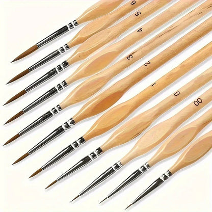 Artisan Precision Brush Set for Fine Detailing - 11 Pieces