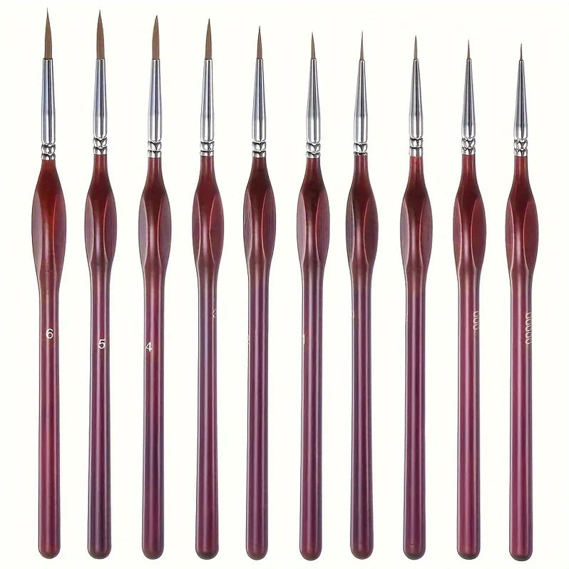 Artisan Precision Brush Set for Fine Detailing - 11 Pieces