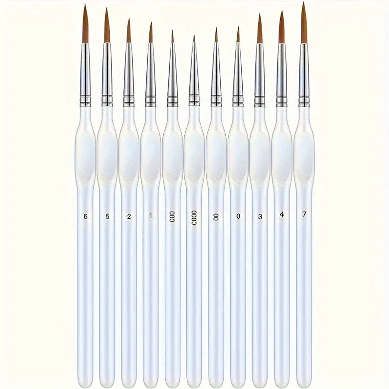 Artisan Precision Brush Set for Fine Detailing - 11 Pieces