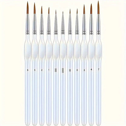 Artisan Precision Brush Set for Fine Detailing - 11 Pieces