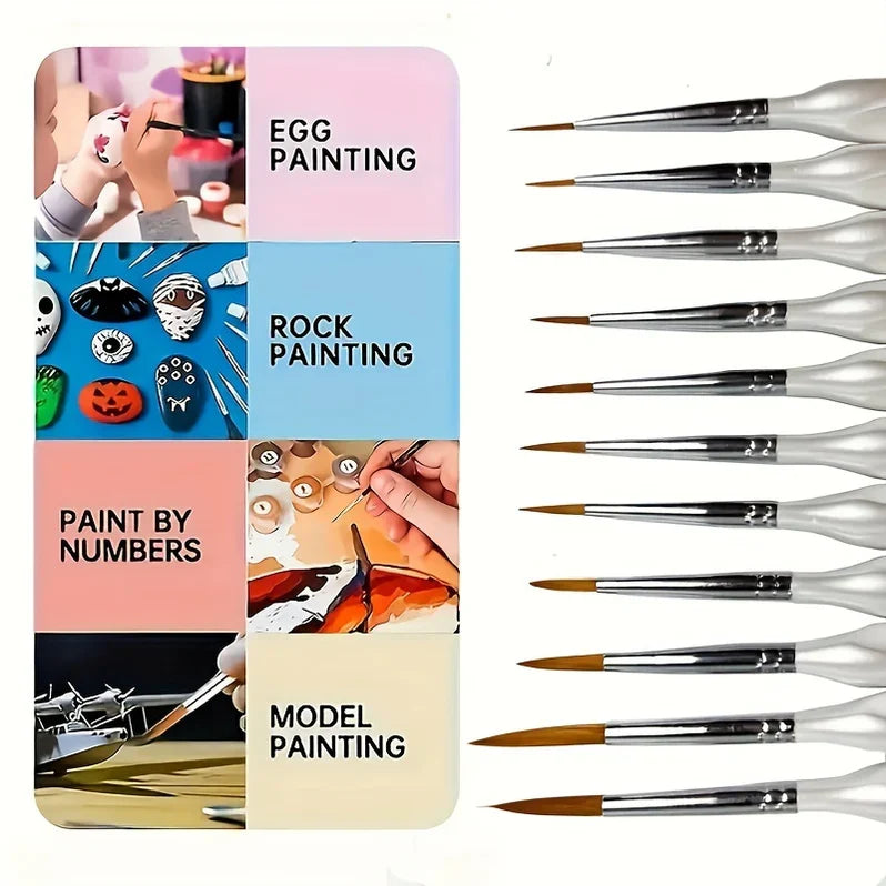 Artisan Precision Brush Set for Fine Detailing - 11 Pieces