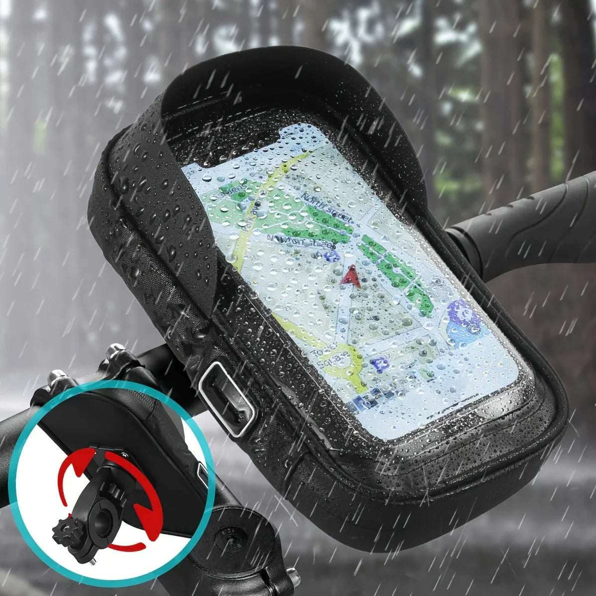 All-Weather Phone Holder for Bikes and Motorcycles with 360° Rotation