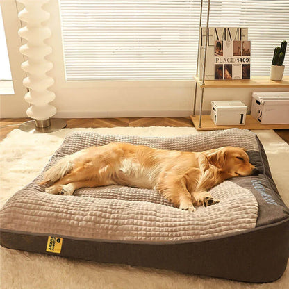 Luxurious Supportive Dog Bed with Elevated Headrest