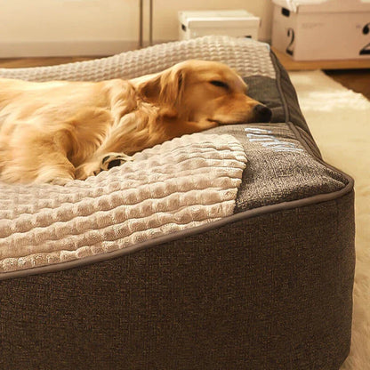 Luxurious Supportive Dog Bed with Elevated Headrest