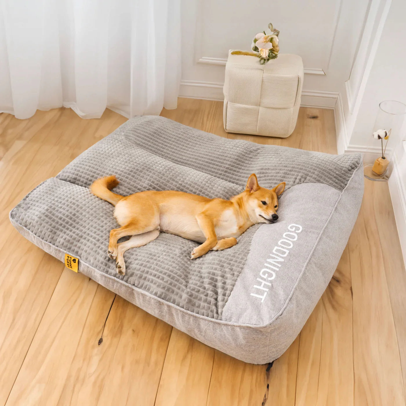 Luxurious Supportive Dog Bed with Elevated Headrest