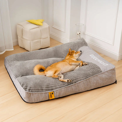 Luxurious Supportive Dog Bed with Elevated Headrest