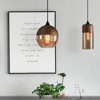 Elegant Glass Hanging Light with Custom Height Adjustment