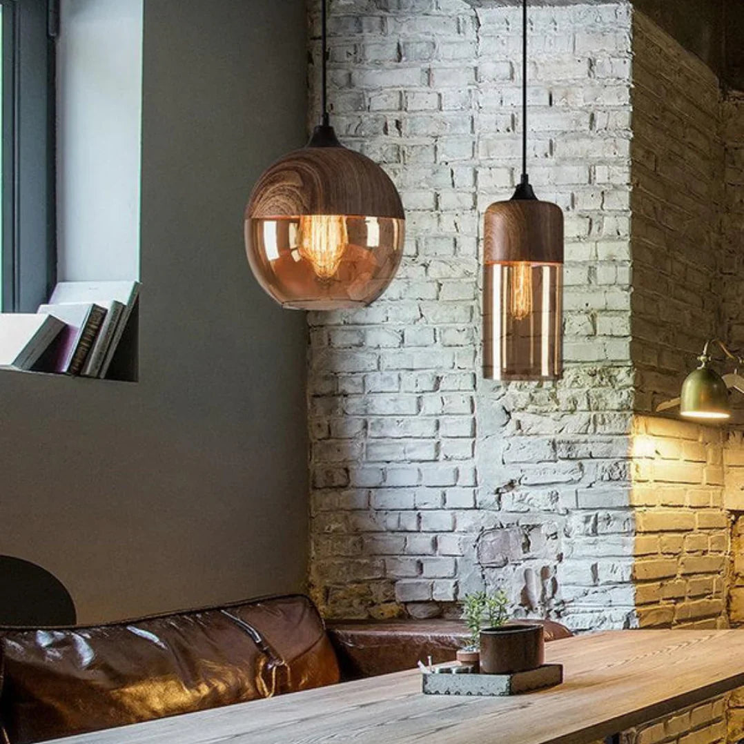 Elegant Glass Hanging Light with Custom Height Adjustment