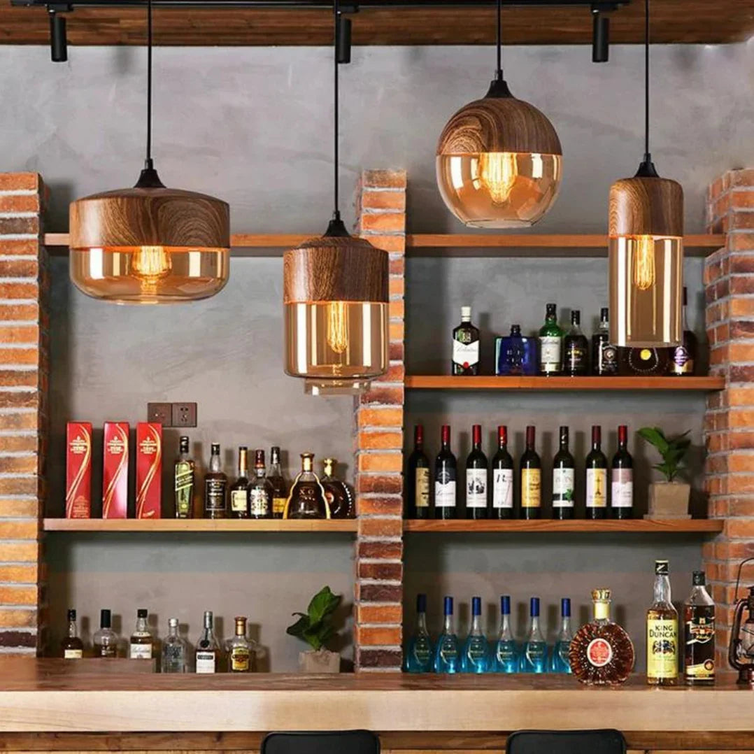 Elegant Glass Hanging Light with Custom Height Adjustment