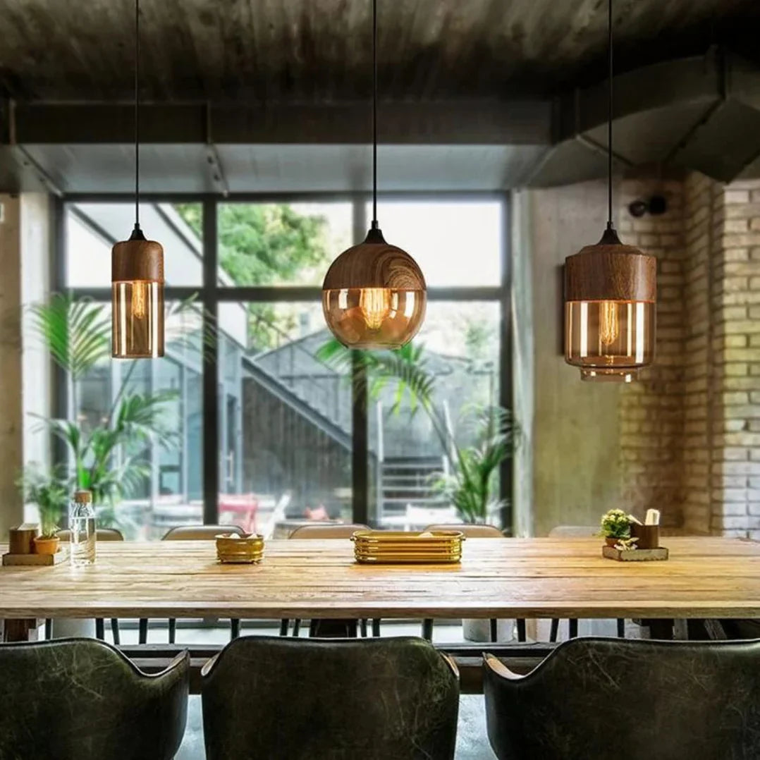 Elegant Glass Hanging Light with Custom Height Adjustment